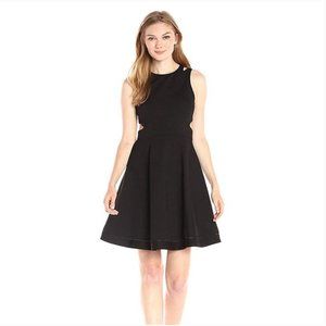 French connection Lula black fit & flare dress size 2